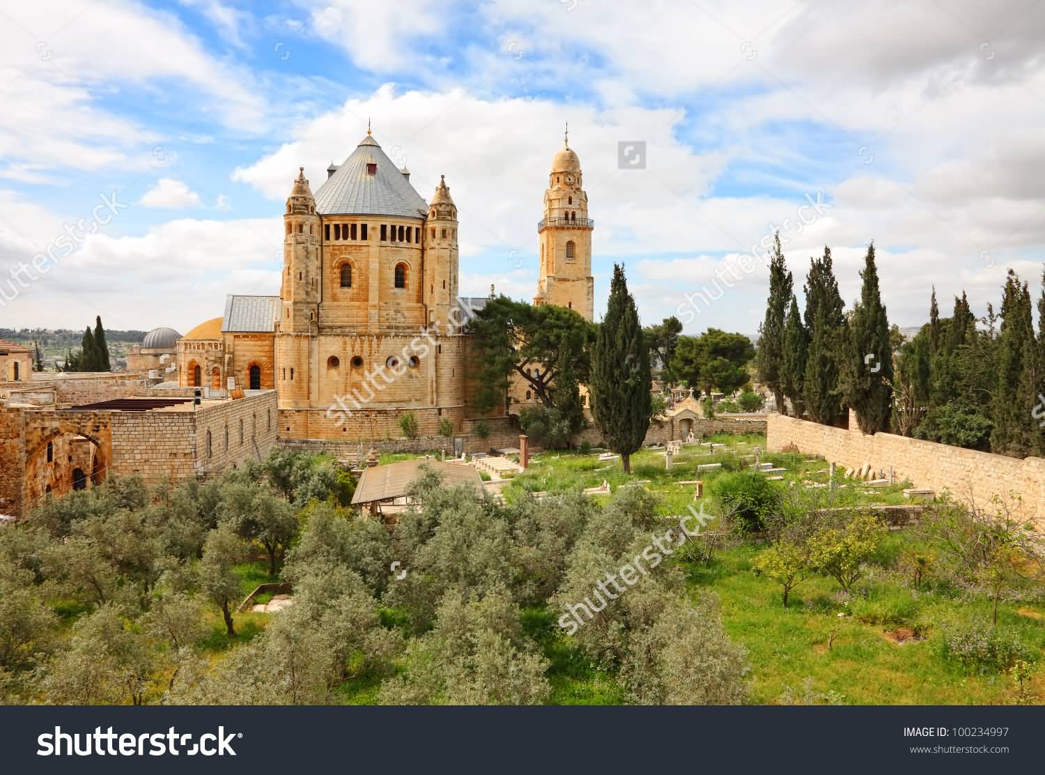 Back Side View Of The Dormition Abbey In Jerusalem