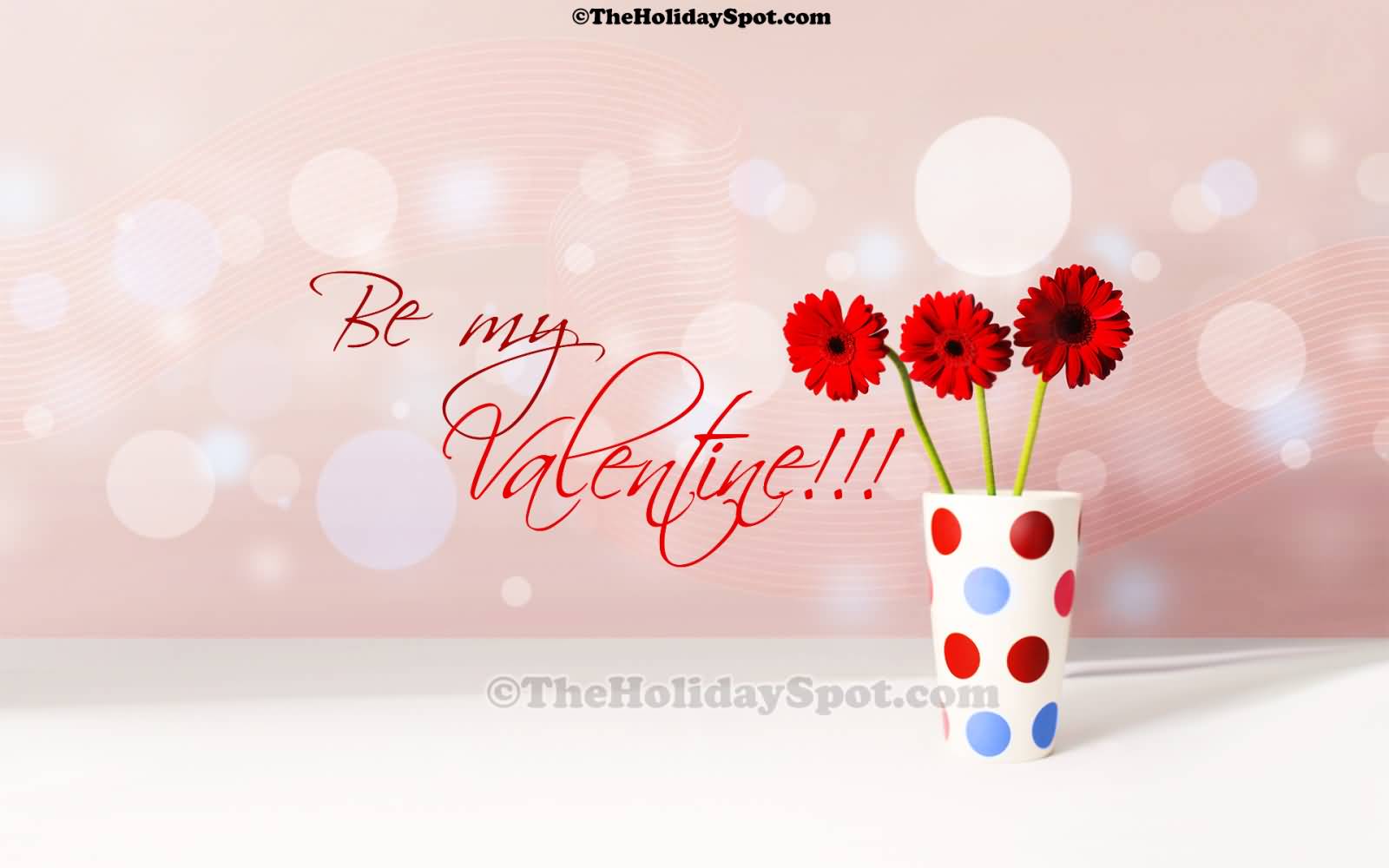 Be My Valentine Flowers In Pot Wallpaper