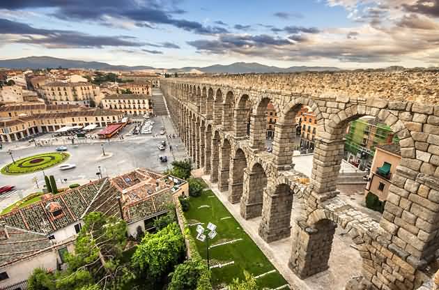 Beautiful View Of The Aqueduct Of Segovia
