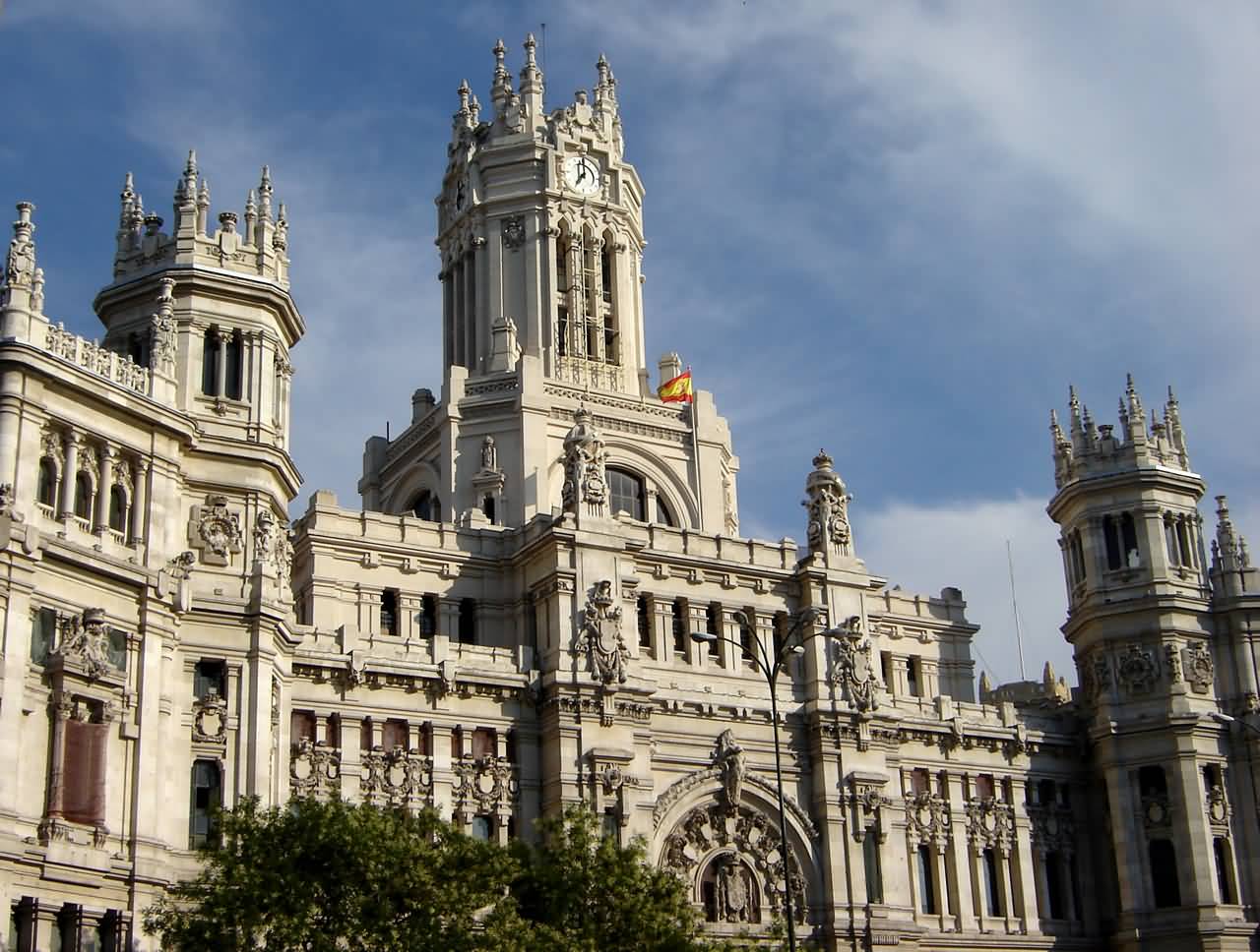 Beautiful View Of The Cybele Palace In Madrid