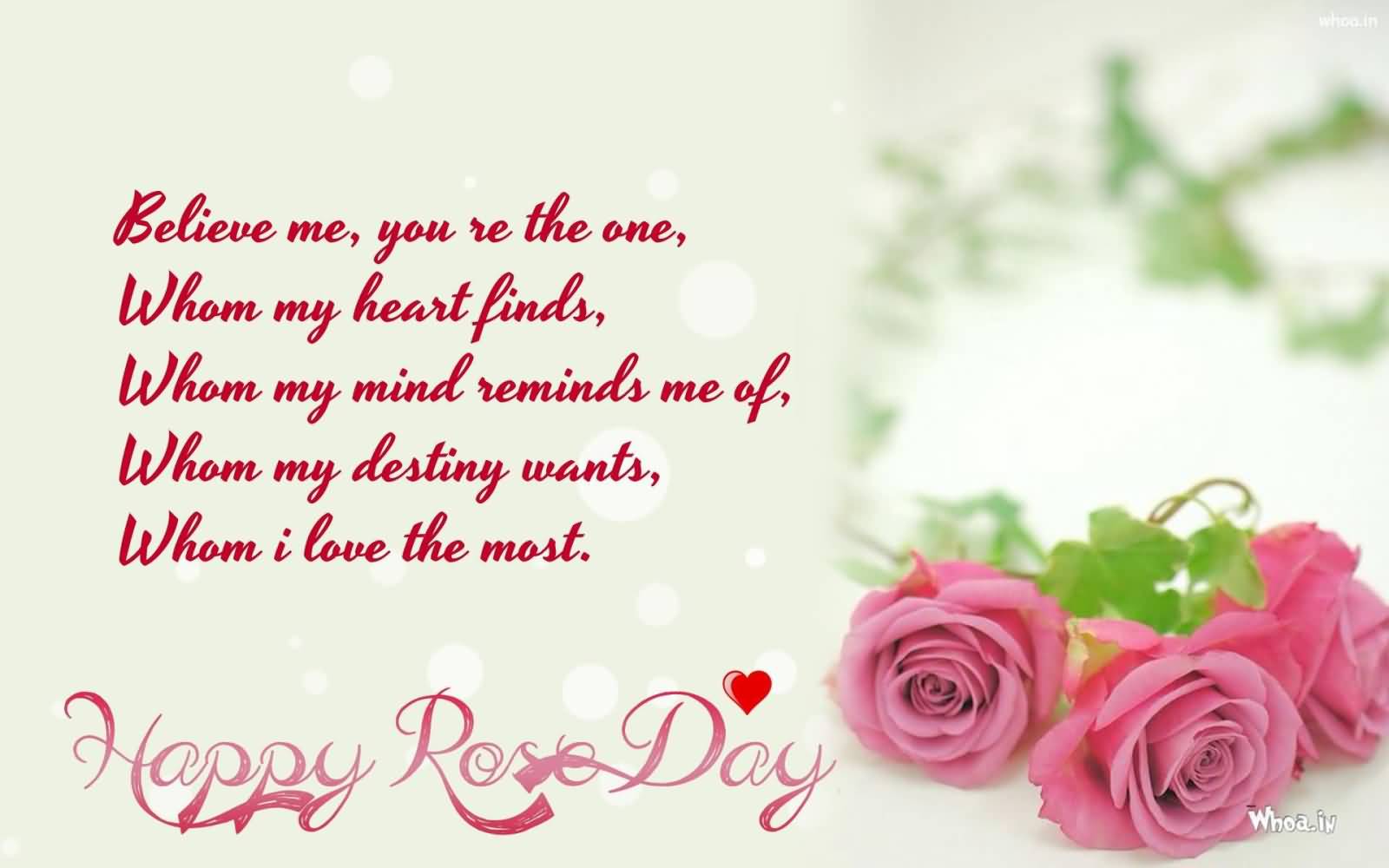 Believe Me, You’re The One, Whom My Heart Finds Happy Rose Day