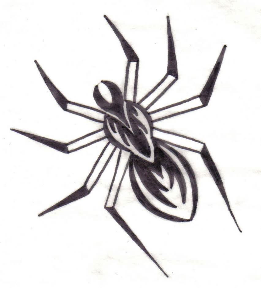 Black And White Spider Tattoo Design