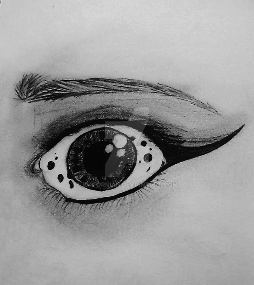 Black Ink Eye Tattoo Design