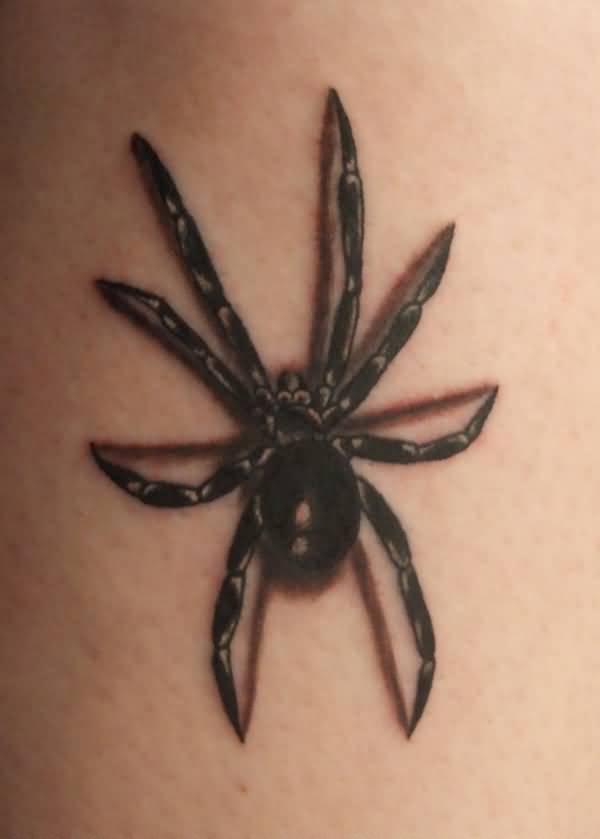Black Ink Spider Tattoo Idea