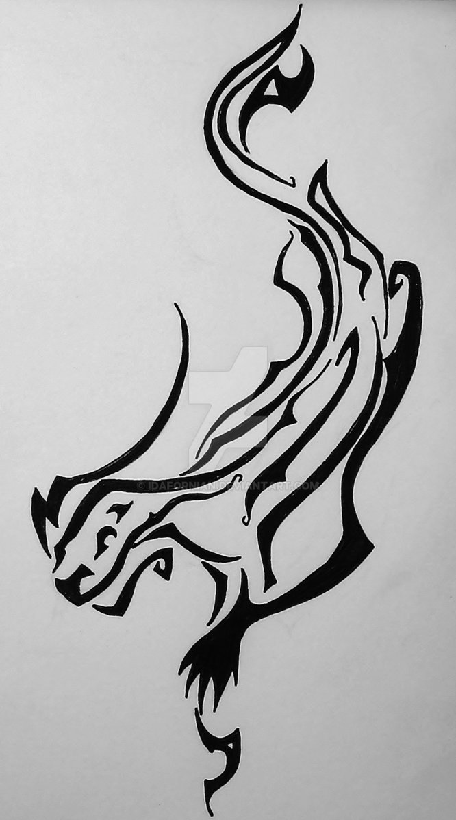 Black Tribal Otter Tattoo Stencil By Idafornian
