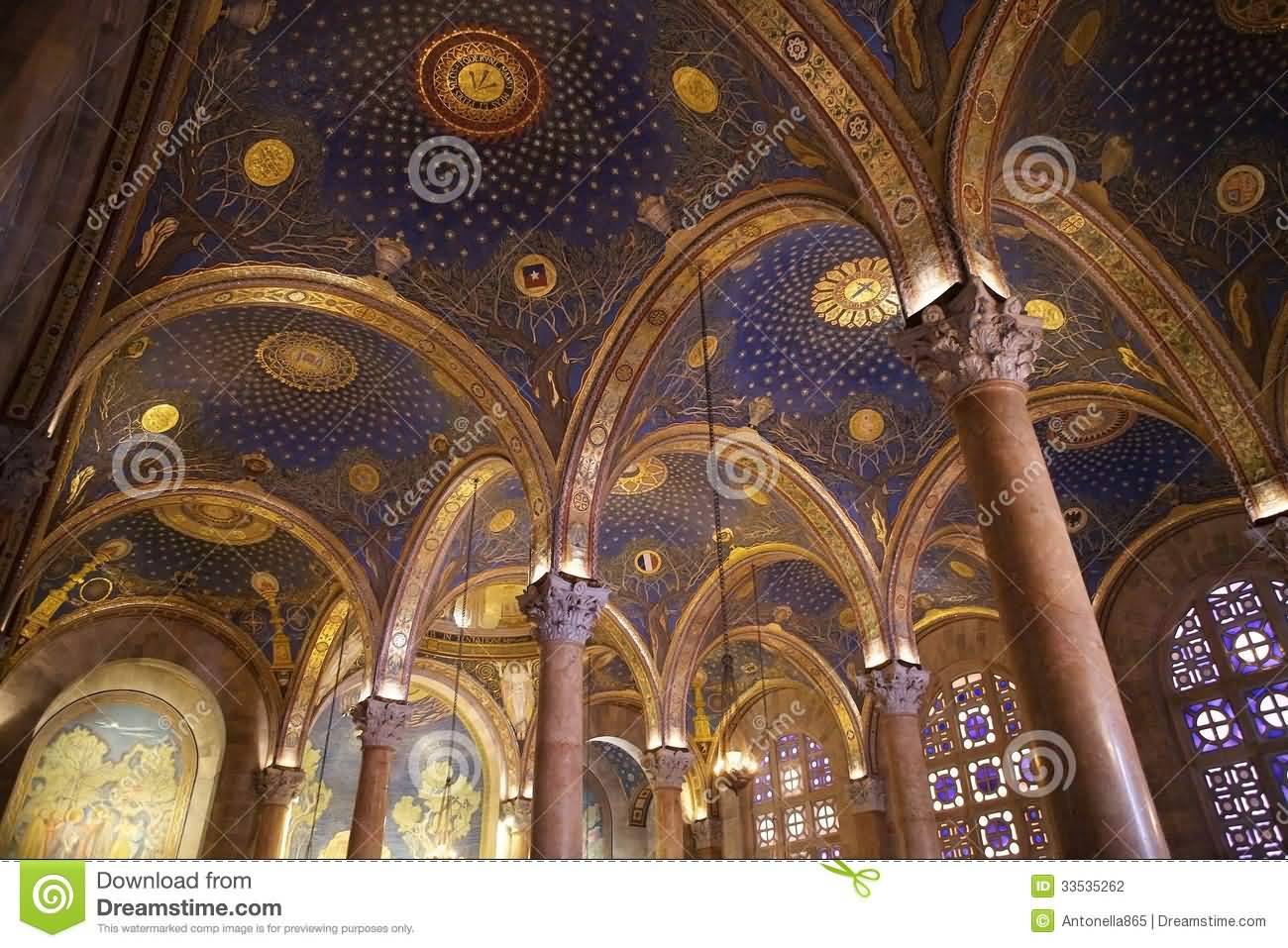 Ceiling And Pillars Of Church Of All Nations Inside Picture