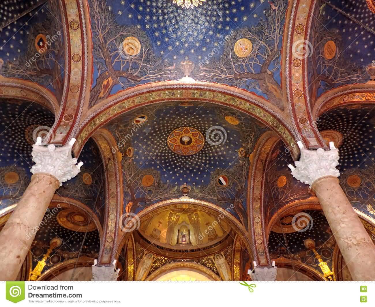 Ceiling Of The Church Of All Nations In Jerusalem