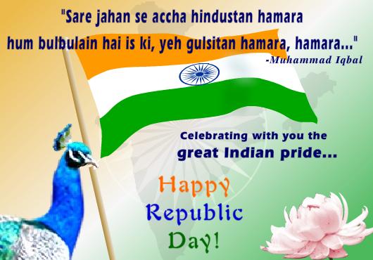 Celebrating With You The Great Indian Pride Happy Republic Day Peacock And Indian Flag Picture