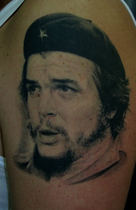 Che Guevara Portrait Tattoo On Left Shoulder By Dmitriy Samohin