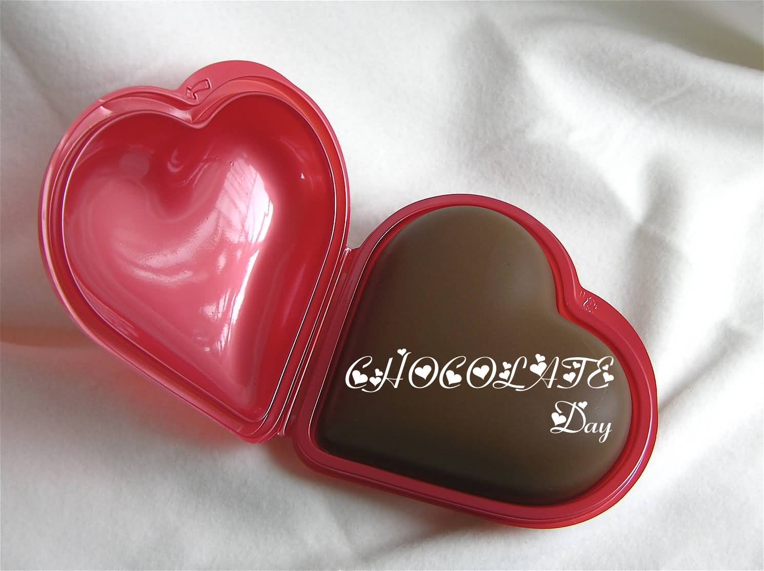 Chocolate Day Wishes Heart Shaped Chocolate Box