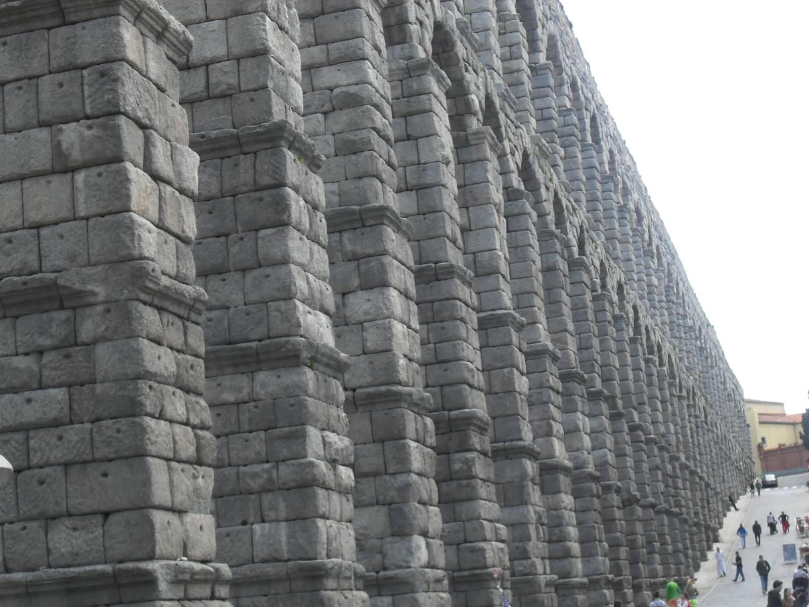 Closeup Of Bricks Of Aqueduct Of Segovia