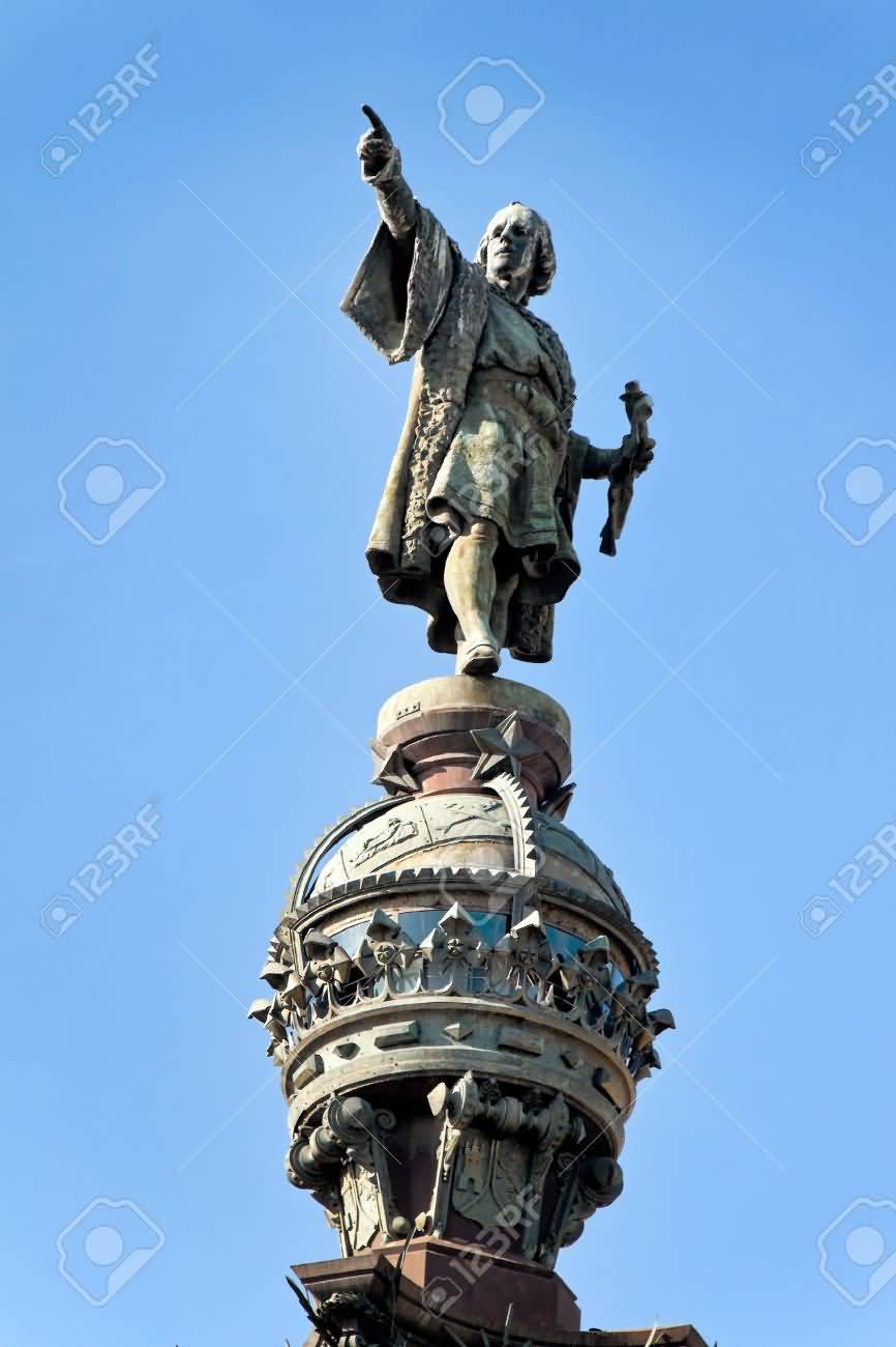 Closeup Of Monument Of Columbus