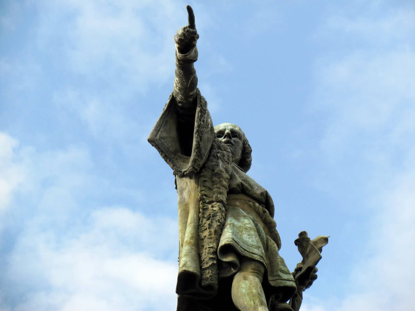 Closeup View Of The Christopher Columbus Statue On The Columbus Monument
