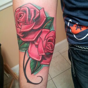 Cool Roses Tattoo On Forearm