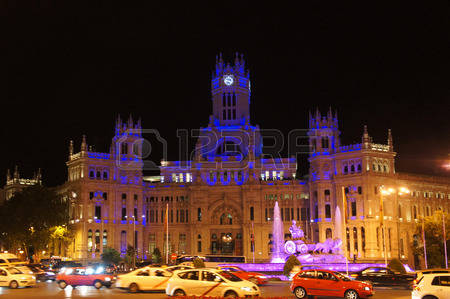 Cybele Palace Of Madrid By Night