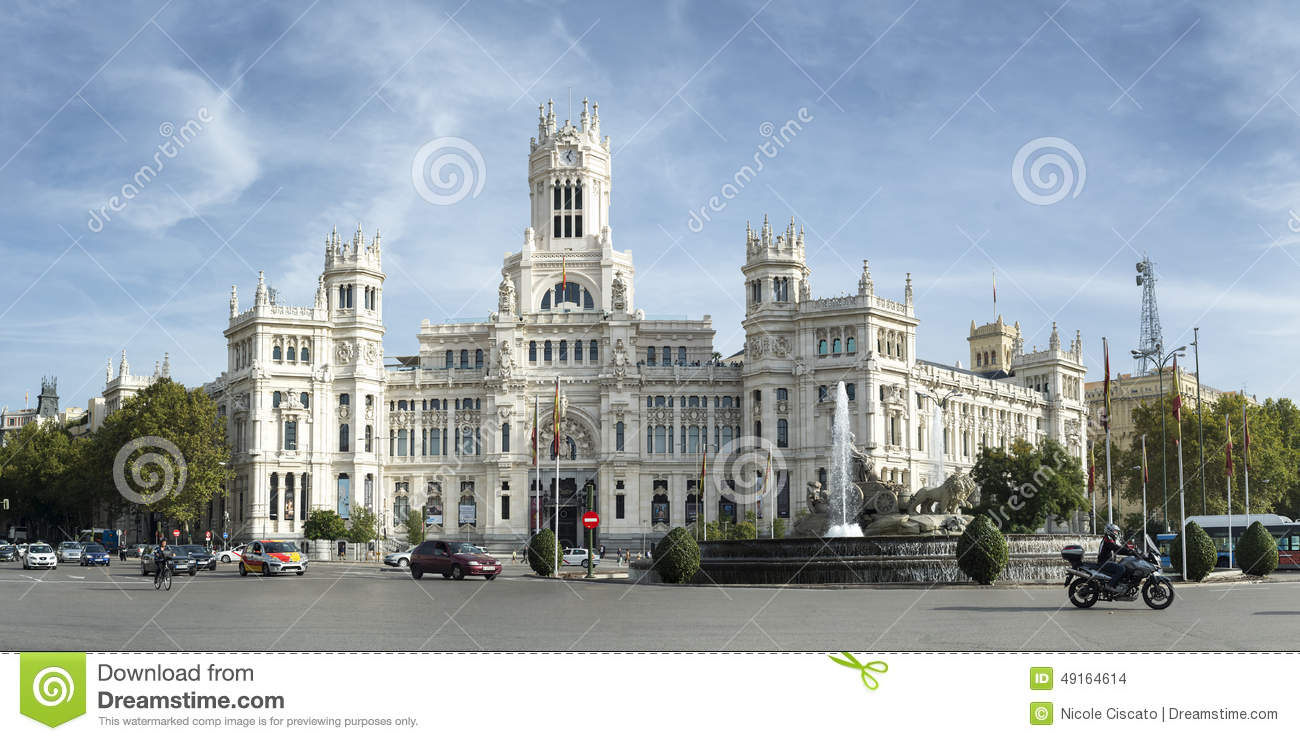 Cybele Palace With Fountain In Madrid