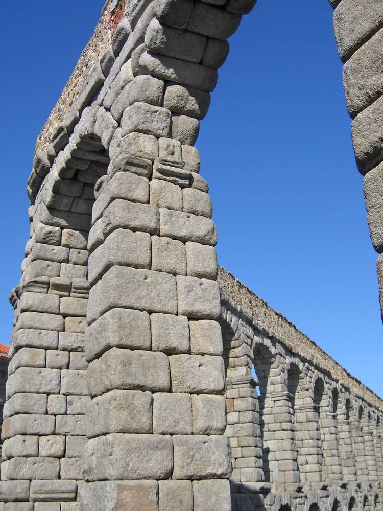 Detail Of The Arch Of Aqueduct Of Segovia