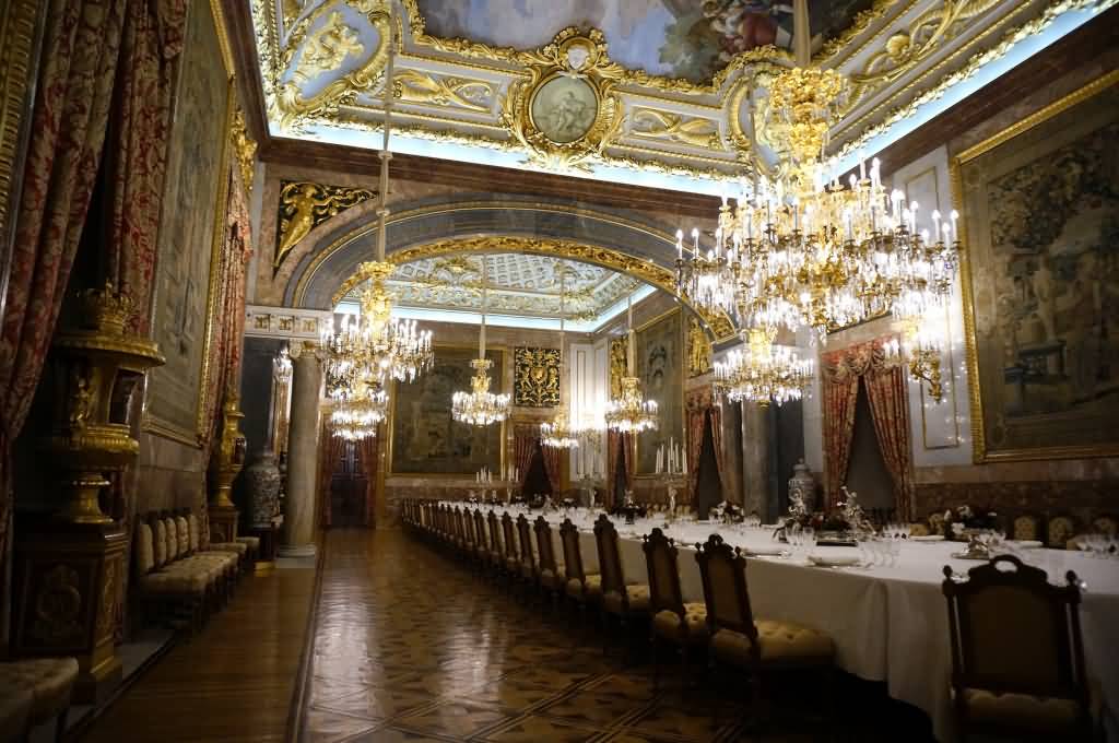 Dining Hall Inside The Royal Palace Of Madrid