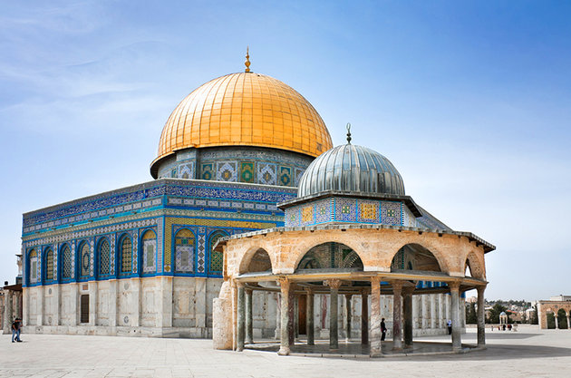 Dome Of The Rock And Dome Of The Chain View