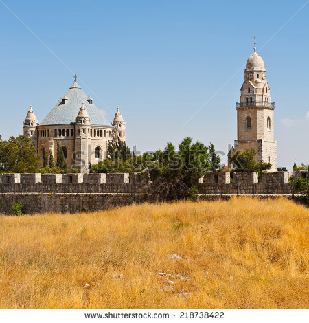 Dormition Abbey And Bell Tower In Mount Zion