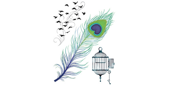 Flying Birds And Cage Tattoo Design