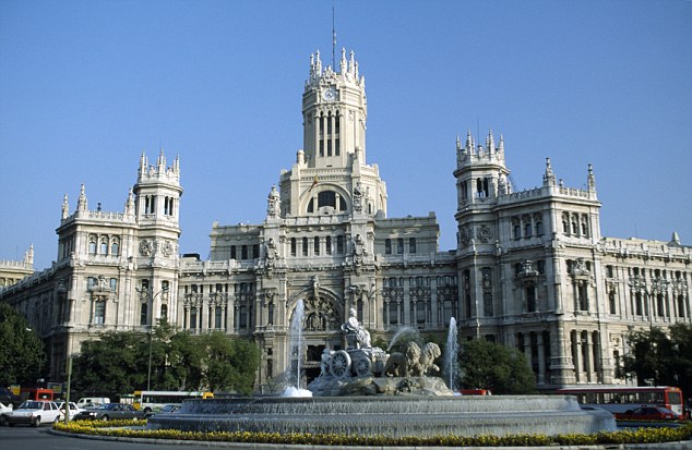 Fountain In Front Of Cybele Palace In Madrid