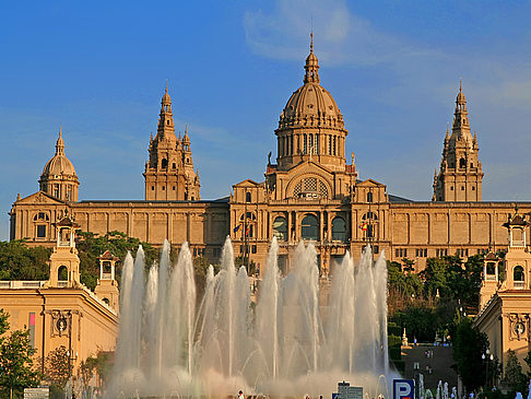 Fountain In Front Of Palau Nacional