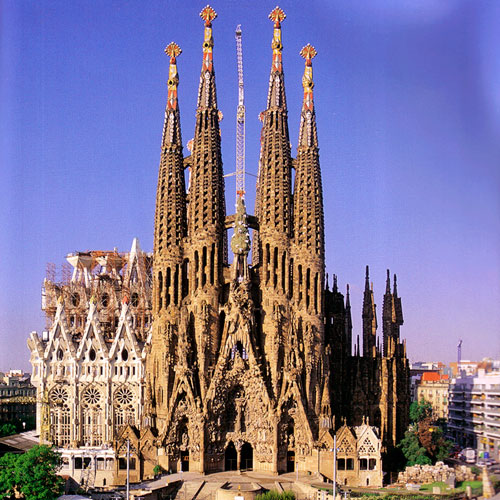 Front Entrance View Of The Sagrada Família