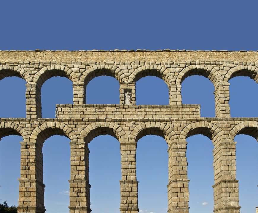 Front Pose Of The Aqueduct Of Segovia