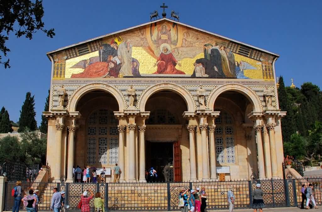 Front View Of The Church Of All Nations In Jerusalem