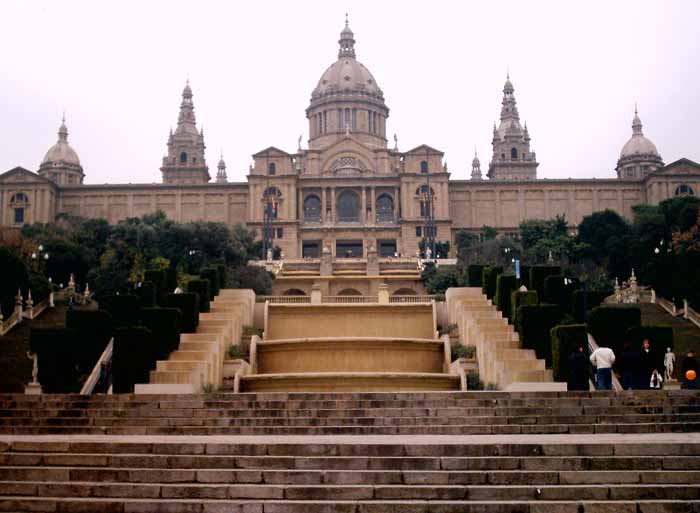 Front View Of The Palau Nacional In Barcelona