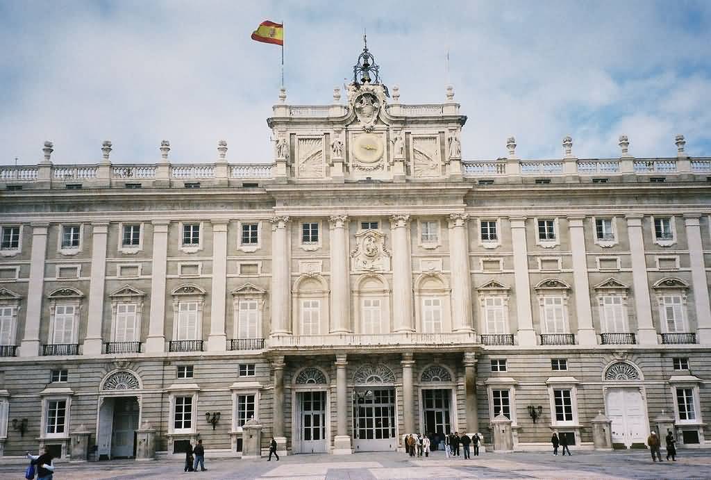 Front View Of The Royal Palace of Madrid In Barcelona
