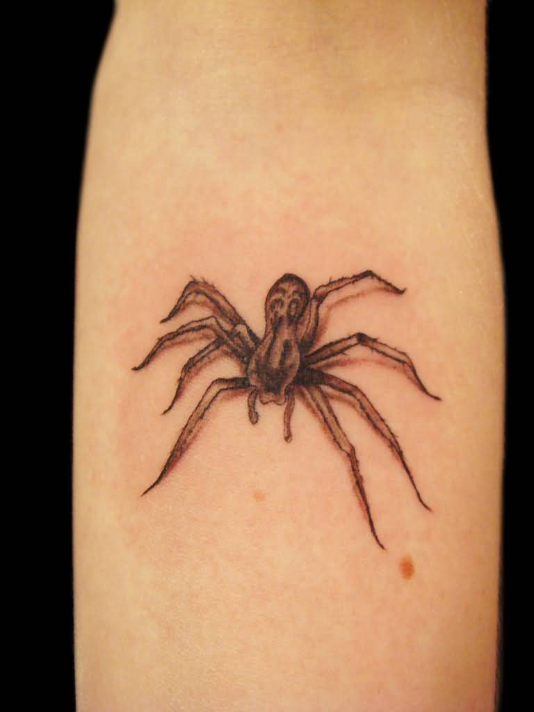 Grey Spider Tattoo Design