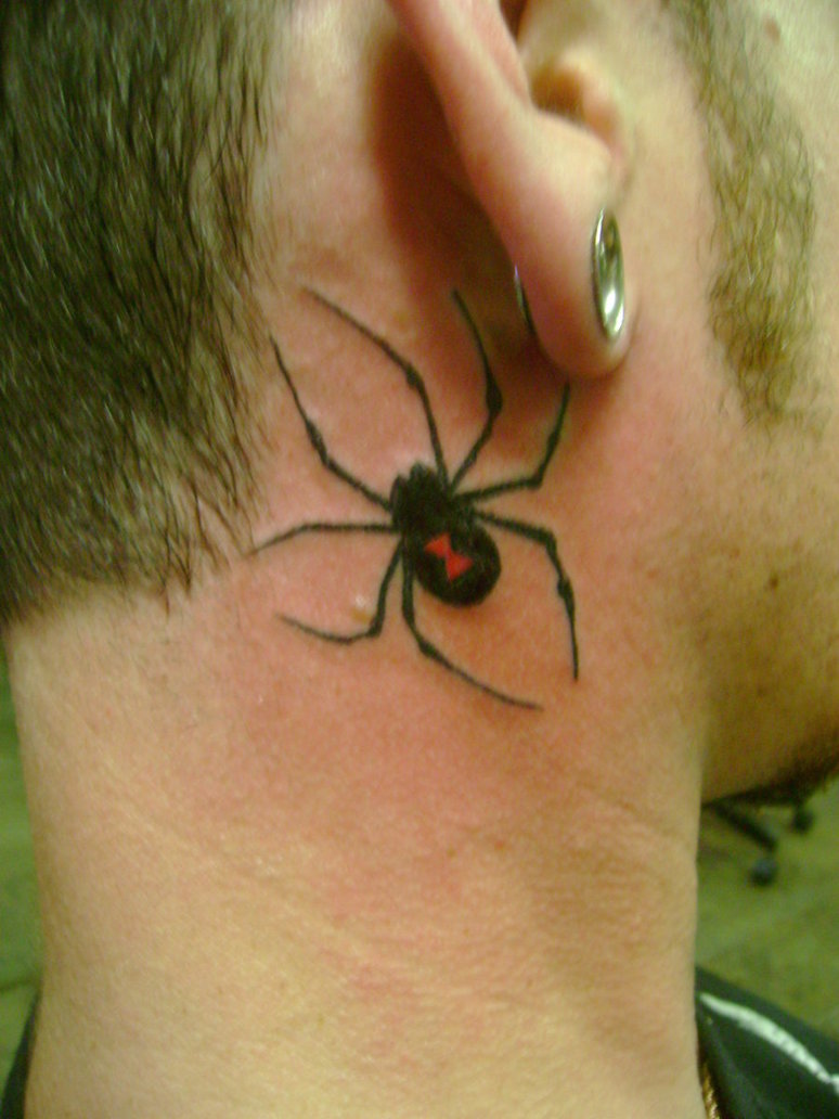 Guy With Side Neck Spider Tattoo