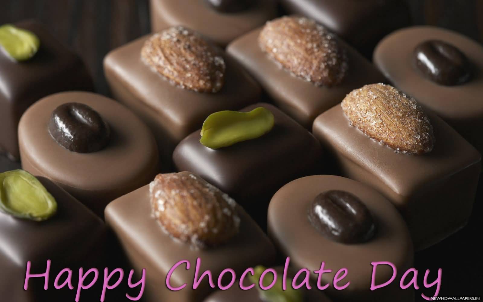 Happy Chocolate Day Chocolates With Nuts For You