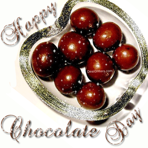 Happy Chocolate Day Glitter Wishes