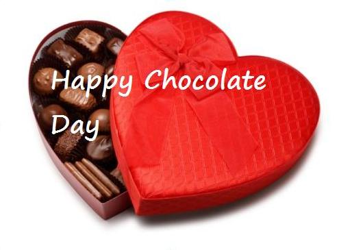 Happy Chocolate Day Heart Shaped Chocolate Box