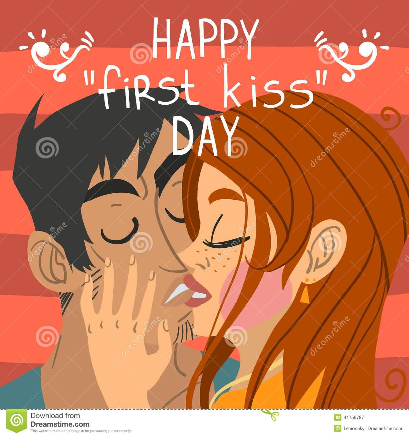 Happy First Kiss Day Greeting Card