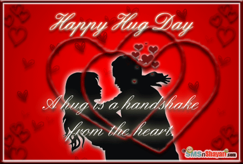 Happy Hug Day A Hug Is A Handshake From The Heart Glitter Picture