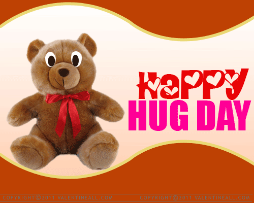 Happy Hug Day Animated Teddy Bear Greeting Ecard