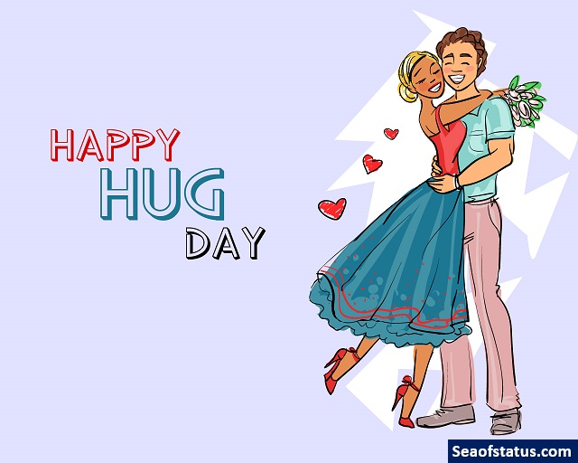 Happy Hug Day Couple Illustration Greeting Card