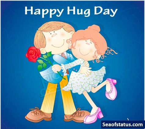 Happy Hug Day Cute Couple Greeting Card