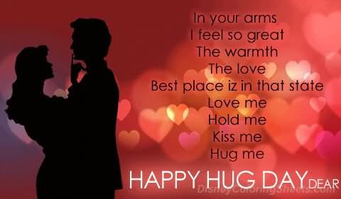 Happy Hug Day Dear Greeting Card