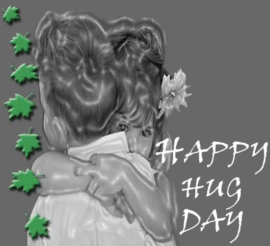 Happy Hug Day Kids Hugging Greeting Card