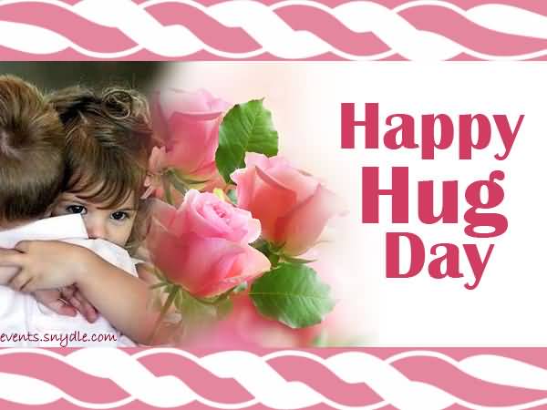 Happy Hug Day Rose Buds Greeting Card