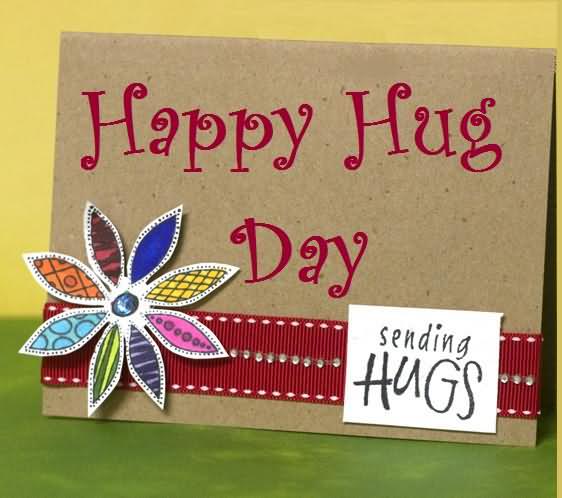 Happy Hug Day Sending Hugs Greeting Card