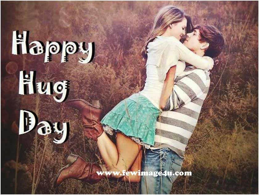 Happy Hug Day Sweet Couple Greeting Card