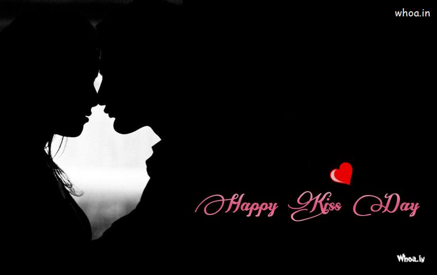 Happy Kiss Day 2017 Kissing Couple Silhouette Picture