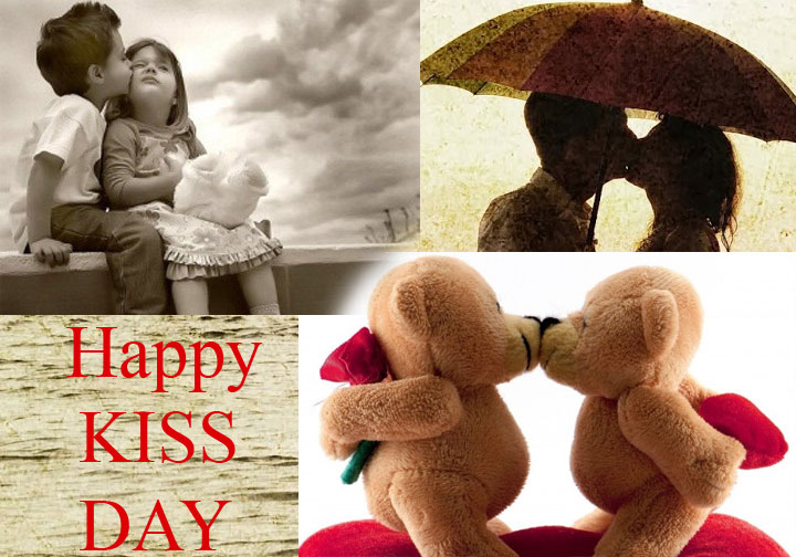 Happy Kiss Day 2017 Loving Couples And Teddy Bears Picture
