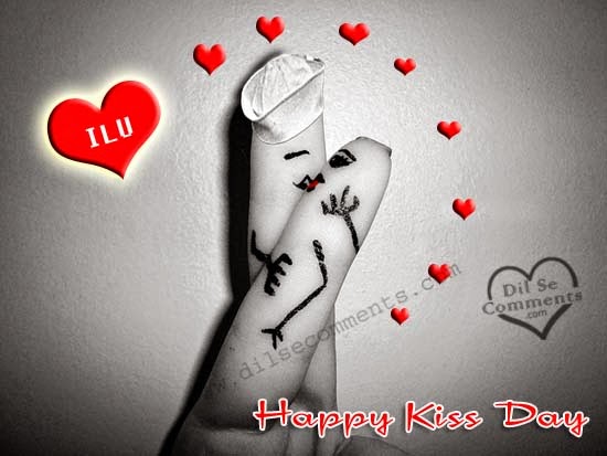 Happy Kiss Day Fingers Kissing Card